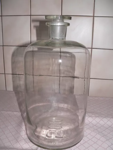 Große alte Glasflasche - Apothekerflasche - Laborflasche 5L 2