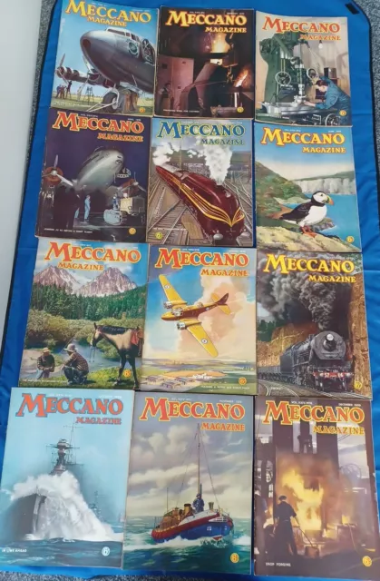 Meccano Magazine 1939 Complete Year -  12 Editions Vintage - Very Good Condition