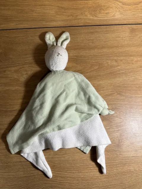 Under The Nile Green Bunny Rabbit Security Blanket Organic Cotton Baby Lovey