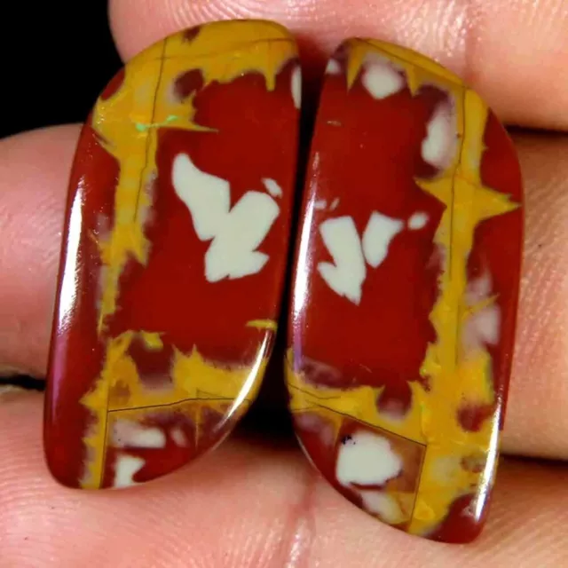 24.10Cts 100%Natural super Designer Noreena Jasper Fancy Cabochon Pair Gemstone