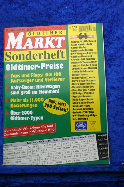 Oldtimer Markt Sonderheft Nr. 24 2000 Oldtimer Preise