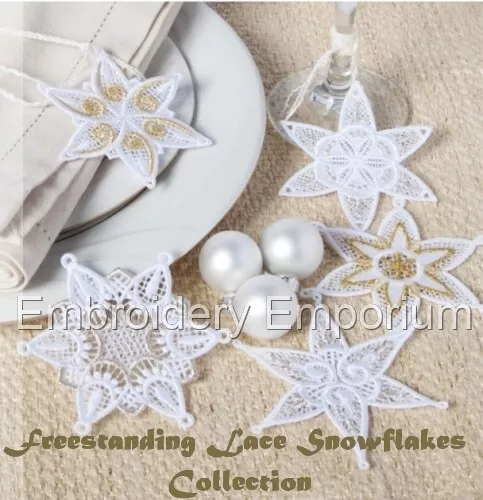 Freestanding Lace Snowflakes Collection -Machine Embroidery Designs On Usb 4X4