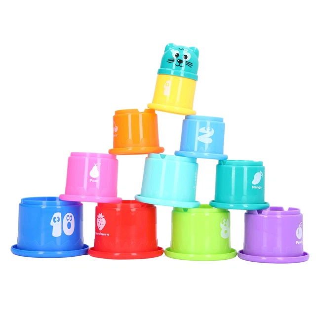 Baby Bath Stacking Toy Stacking Cup Bathing Toy Sturdy Plastic Develop Motor