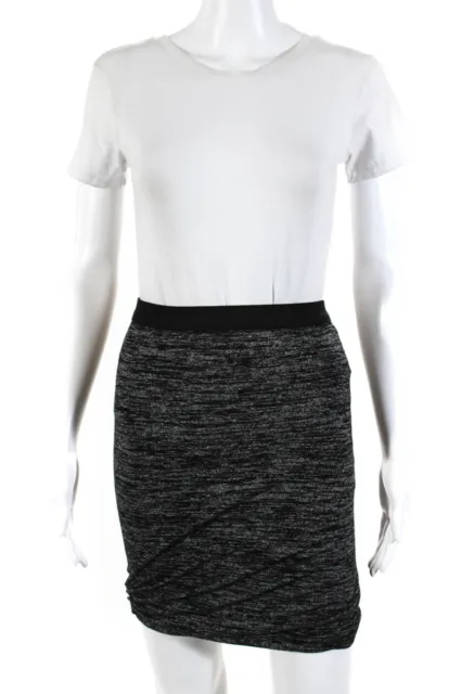 T Alexander Wang Womens Stretch Mini Skirt Black Gray Size Extra Small
