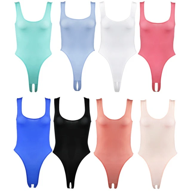 SEXY WOMENS SWIMWEAR High Cut Thong Leotard Bodysuit Monokini Swimsuit ...