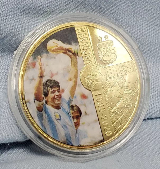 Diego Maradona Gold Coin World Cup Qatar 2022 Autograph Boca Juniors Euro 2024 2