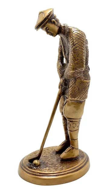 Brass Golfer Figurine Showpiece Statue For Home Office Decor Gift Item Rare 8''