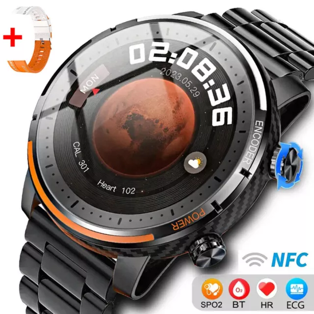 Waterproof Smart Watch Heart Rate NFC Sport Fitness Tracker Bluetooth Call Metal