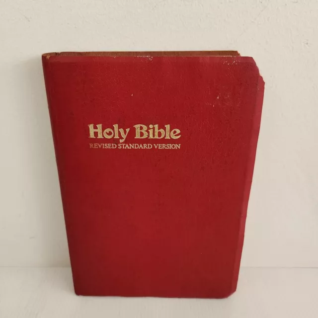 Vintage Holy Bible New Revised Standard Version Red With Gold Accents