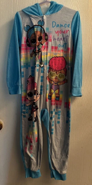 LOL SURPRISE 1 Pc Jumpsuit/Pajamas Size 4/5 Hooded w/LOL Doll Images Soft! EUC
