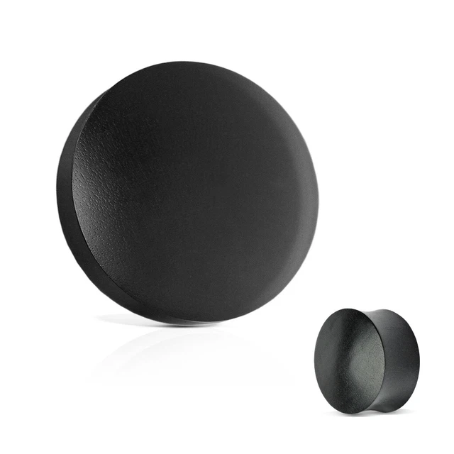 1 PAIR Ear Plugs Gauges Black Areng Wood Double Flare Saddle Organic Natural