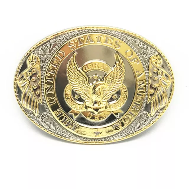 Western Cowboy Bright Gold American Eagle Belt Buckle fits 1-1/2"(38mm) Belt