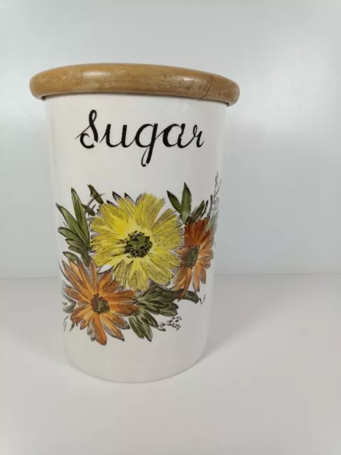 Vintage Crown Devon Fieldings Storage Jar Sugar Sunflower 21 cm