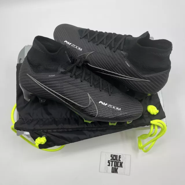 Nike Zoom Mercurial Superfly 9 Elite FG Black Football Boots Size UK7 US8 EU41