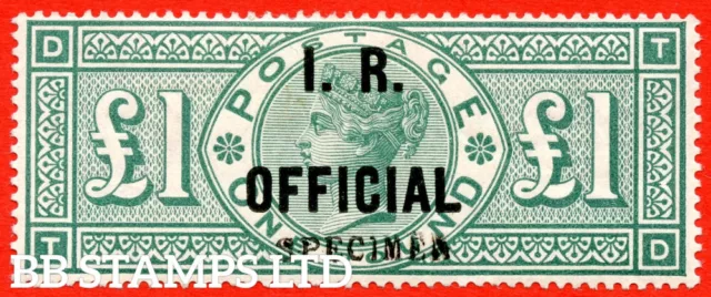 SG. O16s. L11s. " TD ". £1.00 Green. I.R. Official. A fine mounted mint  B61787