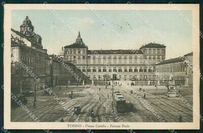 Torino Città Piazza Castello Palazzo Reale Tram Brunner 12453 cartolina MZ5812 