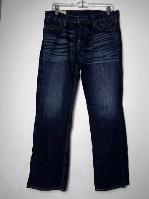 Hollister Jeans Men 32X29 The Boot Blue Denim Straight Leg Button Fly