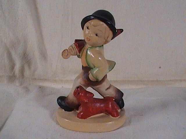 HUMMEL ORIGINAL REPRODUCTION USA Boy Walking His Dog Figurine $14.95