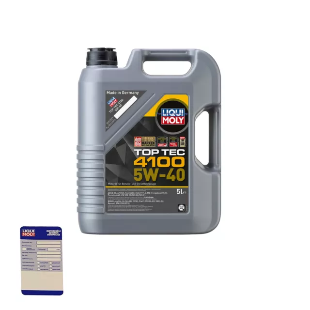 Liqui Moly 3701 LM 3701 Motoröl, Öl, Top Tec 4100 5 W-40 5L Kanister