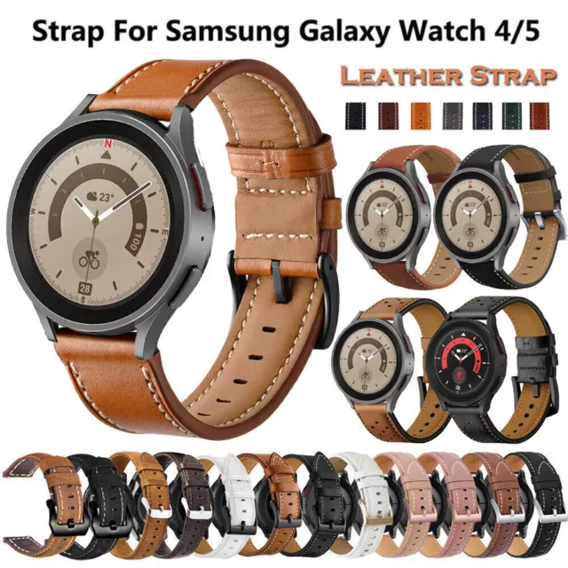 Leather Band For Samsung Galaxy Watch 6 5 4 3 40/44/42/46/43/47mm Active 2 Strap