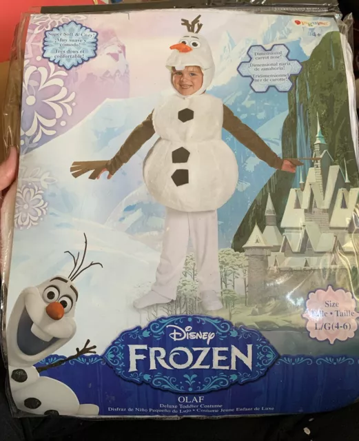 New In Pack Disney Halloween Costume Frozen Olaf Snowman Size Child Large 4 - 6