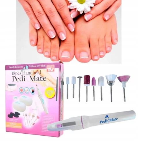 FRESA UNGHIE SET PER MANICURE E PEDICURE LIMA ELETTRICA LEVA CALLI DURONI 18pz