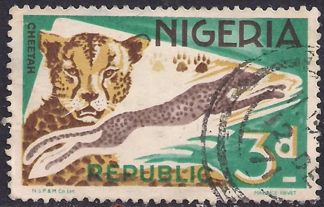 Nigeria 1969 QE2 3d Cheetah used SG 223 ( F1483 )