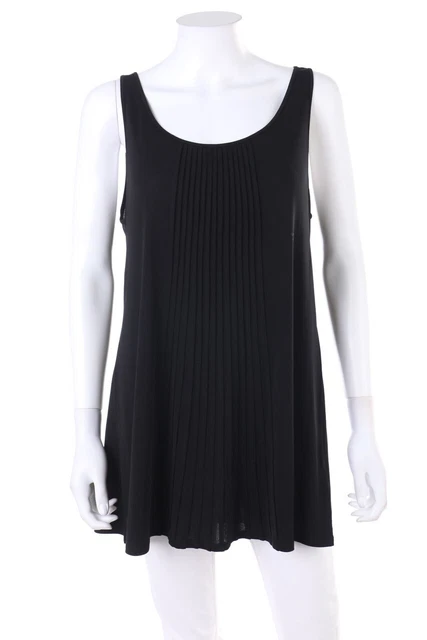 EILEEN FISHER Seiden-Top A-Linie Biesen L schwarz