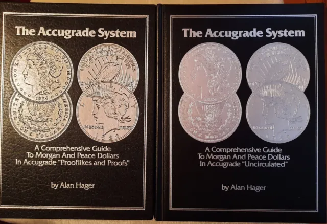 Accugrade Guide Grading Morgan Peace Dollars by Alan Hager 2 volumes SUPERB
