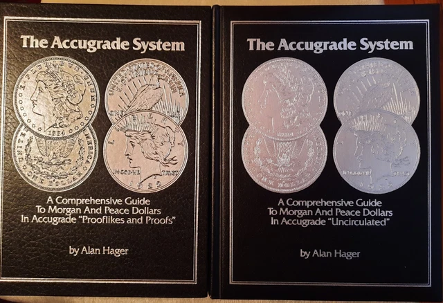 Accugrade Guide Grading Morgan Peace Dollars by Alan Hager 2 volumes SUPERB
