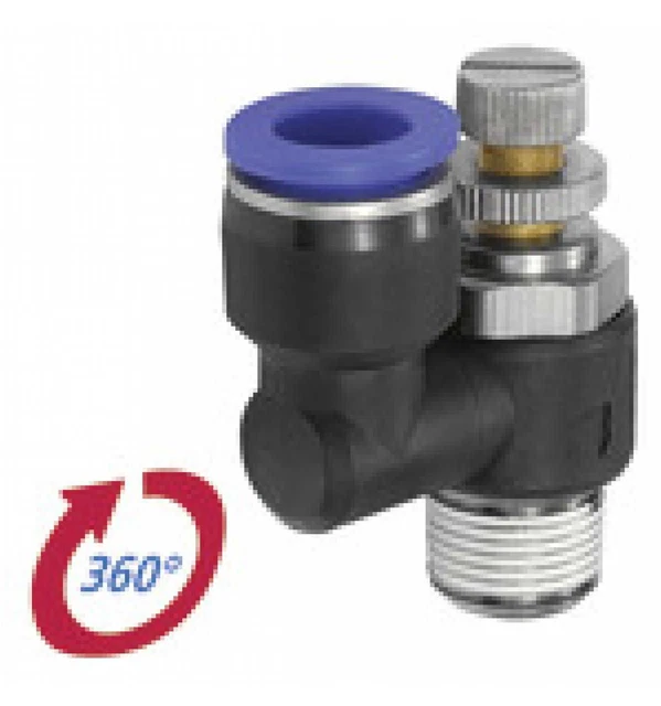 RIEGLER Drosselrückschlagventil Edelstahl 1.4404 - G 1/8 Blockform