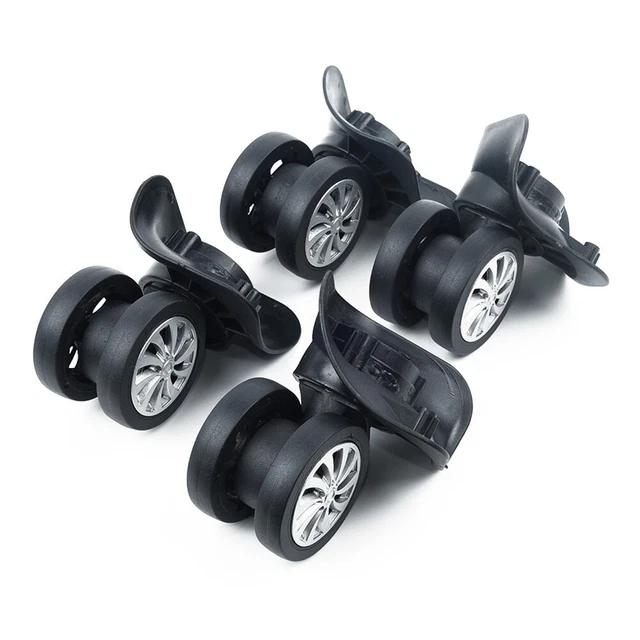 Adhésive Mini Pivotante Roues, (Noir - 12Pcs) Pivotant