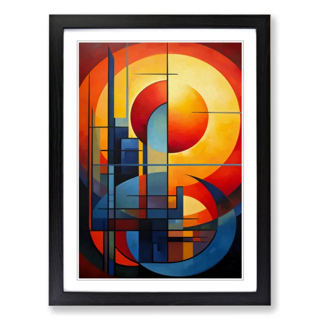 Art Deco Sunset Cubism No.2 Wall Art Print Framed Canvas Picture Poster Decor