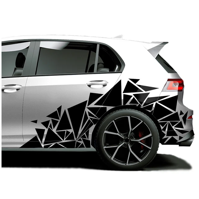 Finest Folia KX075 Autostickers, driehoeken, set van 2, elk 60 x 200 cm, geometrisch design, autokant, motorfiets, bus, sticker, autoaccessoires, camouflage, tuning, decoratie (zwart Finest Folia KX075 Autostickers, driehoeken, set van 2, elk 60 x 200 cm, geometrisch design, autokant, motorfiets, bus, sticker, autoaccessoires, camouflage, tuning, decoratie (zwart