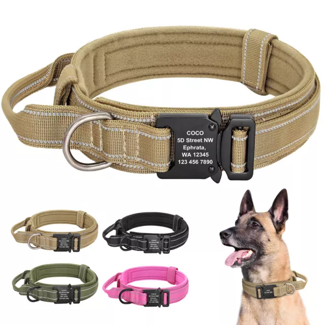 Personalisiertes Taktisches Hundehalsband mit Griff Militär Halsband Nylon M-XL