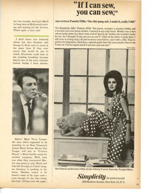 Pamela Tiffin Vintage ad Magazine Photo Clipping 1 Page S1710