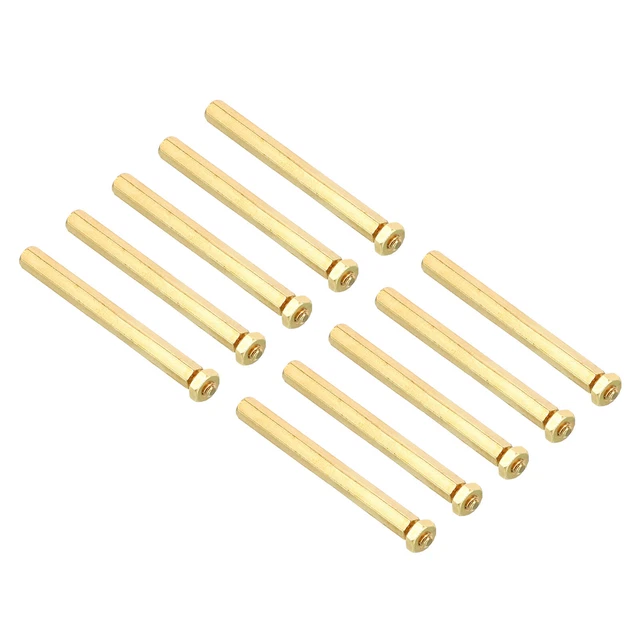 30mm+3mm M2 Standoff Screws 40 Pack Brass Hex PCB Standoffs Nuts Gold Tone