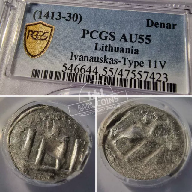 Lithuania - Vytautas Magnus - Denar - 1413-1430 year - PCGS AU55