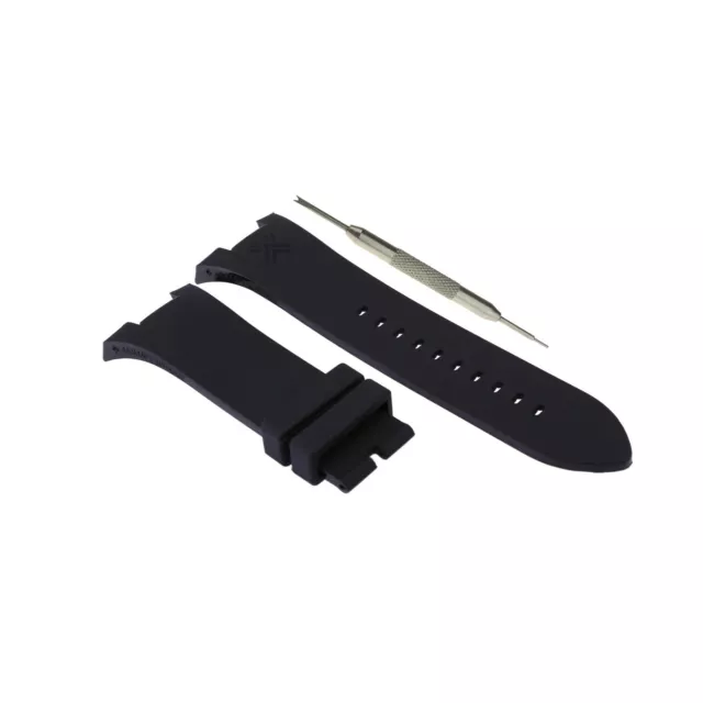 31mm Black Rubber Watch Strap Fits Armani Exchange AX1068 AX1280 + Tool