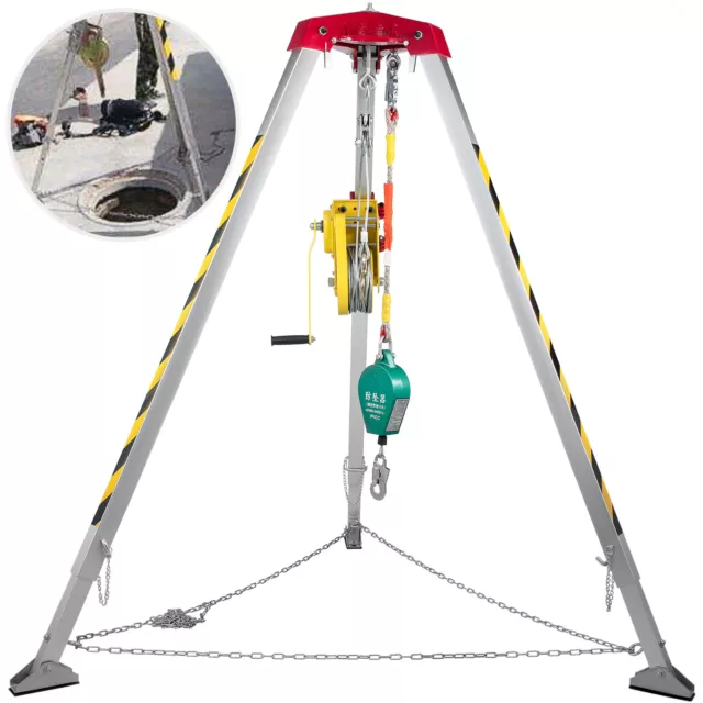 Confined Space Tripod 8ft Legs Safety Tripod with 1200lbs Winch Rescue Tripod