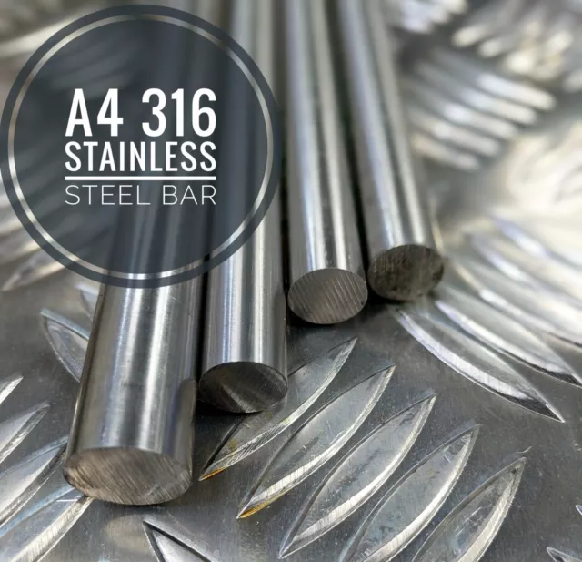 A4 316 Stainless Steel Bar Metric Sizes Cut To Lengths 2mm To 100mm Diameters