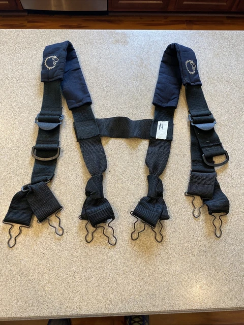 Firefighter Padded Suspenders Black Parachute Style Turnout Pants Lion Apparel