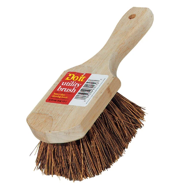 Do it 9 In. x 3 In. Palmyra Bristle Fiber Wood Scrub Brush 89636 SIM Supply,
