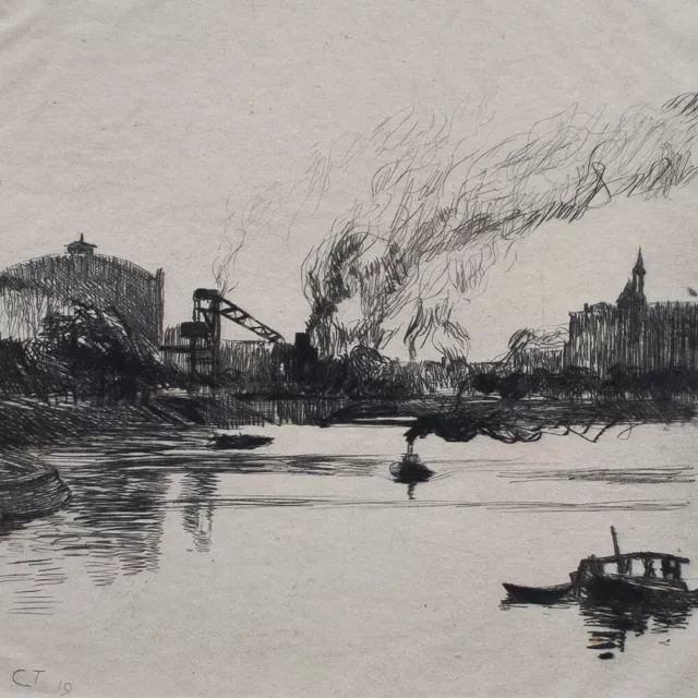 Julius Collen-Turner Planufer Berlin Kreuzberg Realismus signiert Radierung 1919