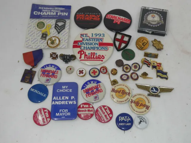 Wholesale Mixed Lot Vintage Collectible Pins Buttons Badges