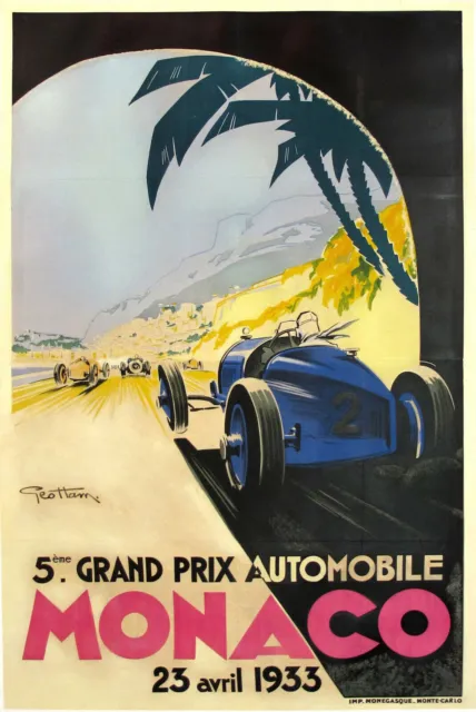 385838 1933 Grand Prix Automobile Monaco Wall Print Poster Au