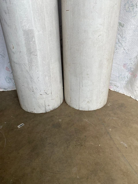 SALVAGE ARCHITECTURAL -TWO 67 1/2" white turned columns   (6 3