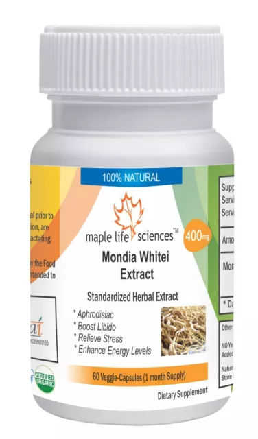 Mondia Whitei Extract 10:1 Capsules Pure & quality Extract Aphrodisiac Stress