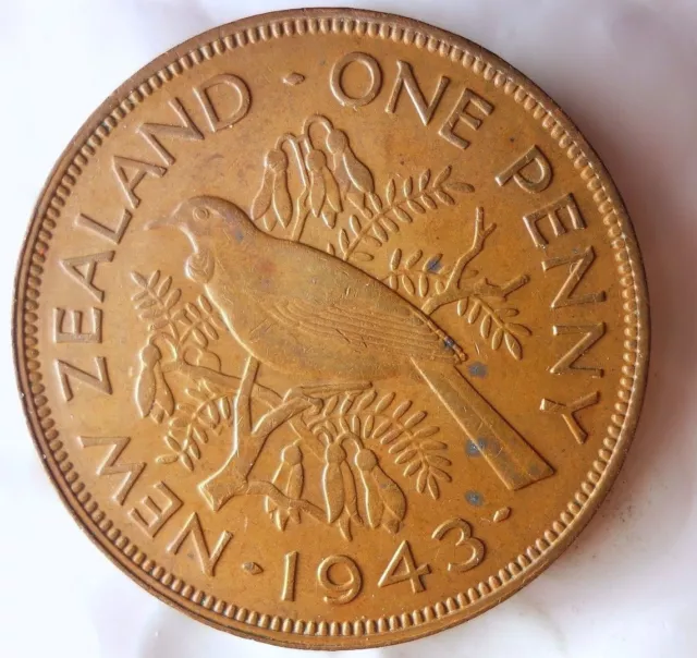 1943 Nouvelle-Zélande Penny - Rare Date - XF / Au Hv Nouvelle Zélande