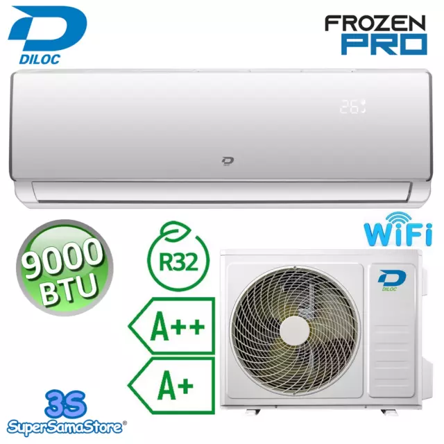 3S Climatiseur Mono Split 2.5 Kw 9000 Btu R32 A++/A+ Diloc Frozen Pro - Wifi